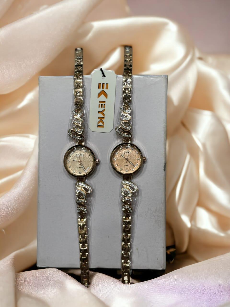 Stylish Women's Quartz Watch - 1 Pc Set with Chain Strap and 12-Hour Display
