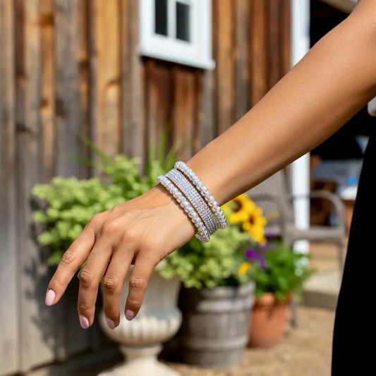 Gold Plated Crystal Kara Bangle