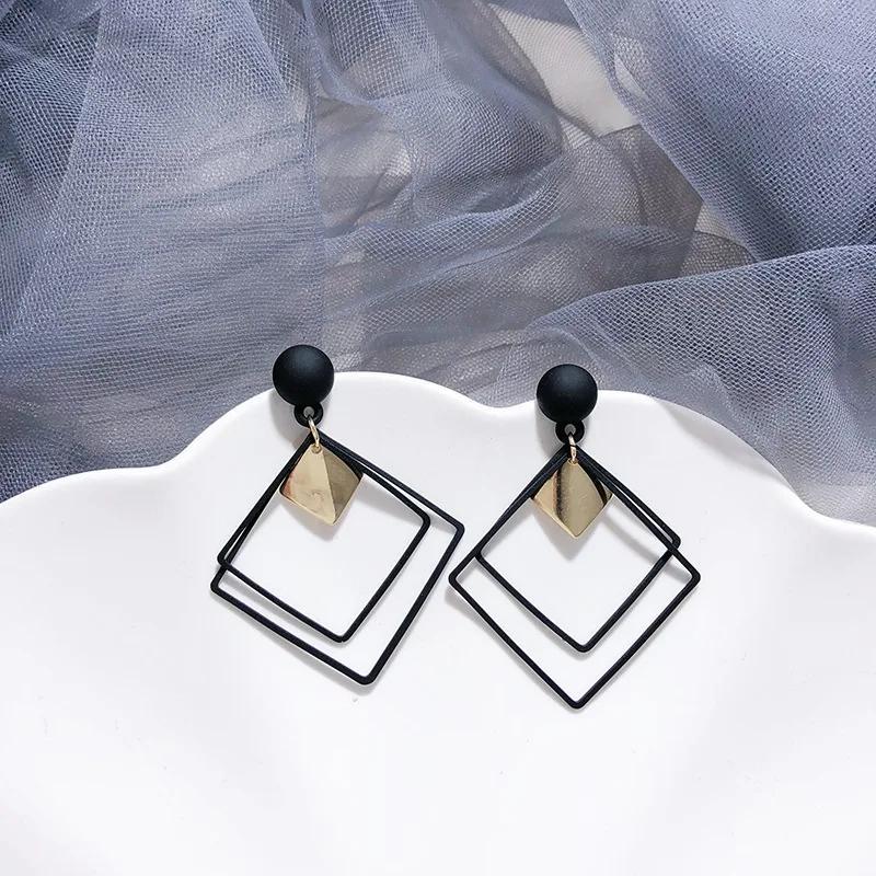 Stylish Square Design Earrings for  Black